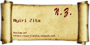 Nyiri Zita névjegykártya